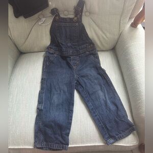 2T toddler wrangler denim overalls